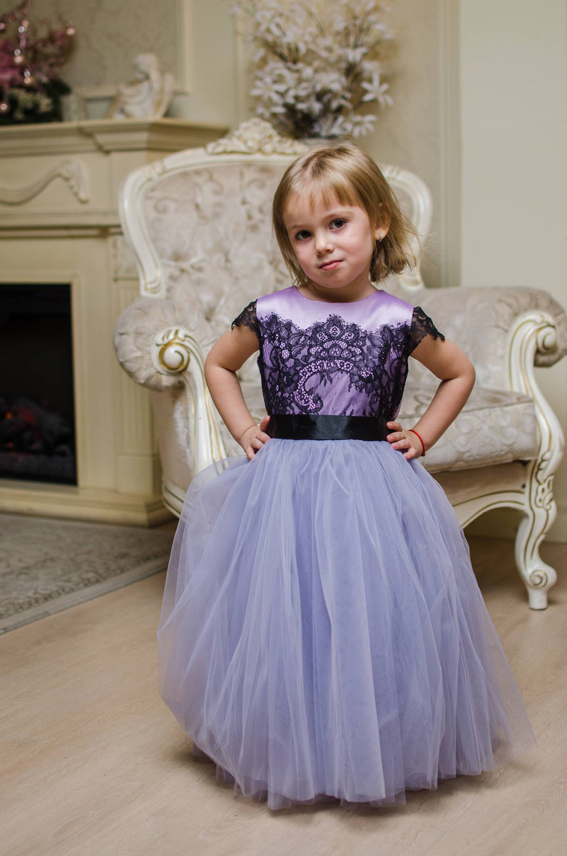 Purple flower girltutu dress high quality |purple lace tutu dress| birthday girl tutu dress | christening tutu dress | purple dress wedding| white flower