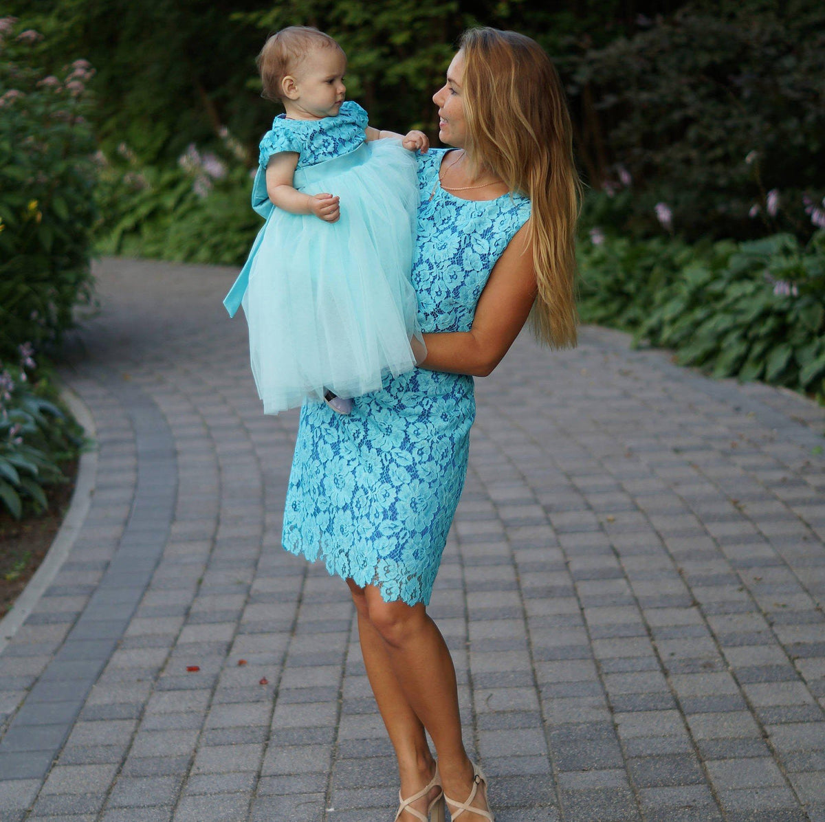 Teal Mother daughter matching tutu lace dress, Mini dresses for Mom and  baby, girls party dress, Mommy and Me birthday dress Tight dress