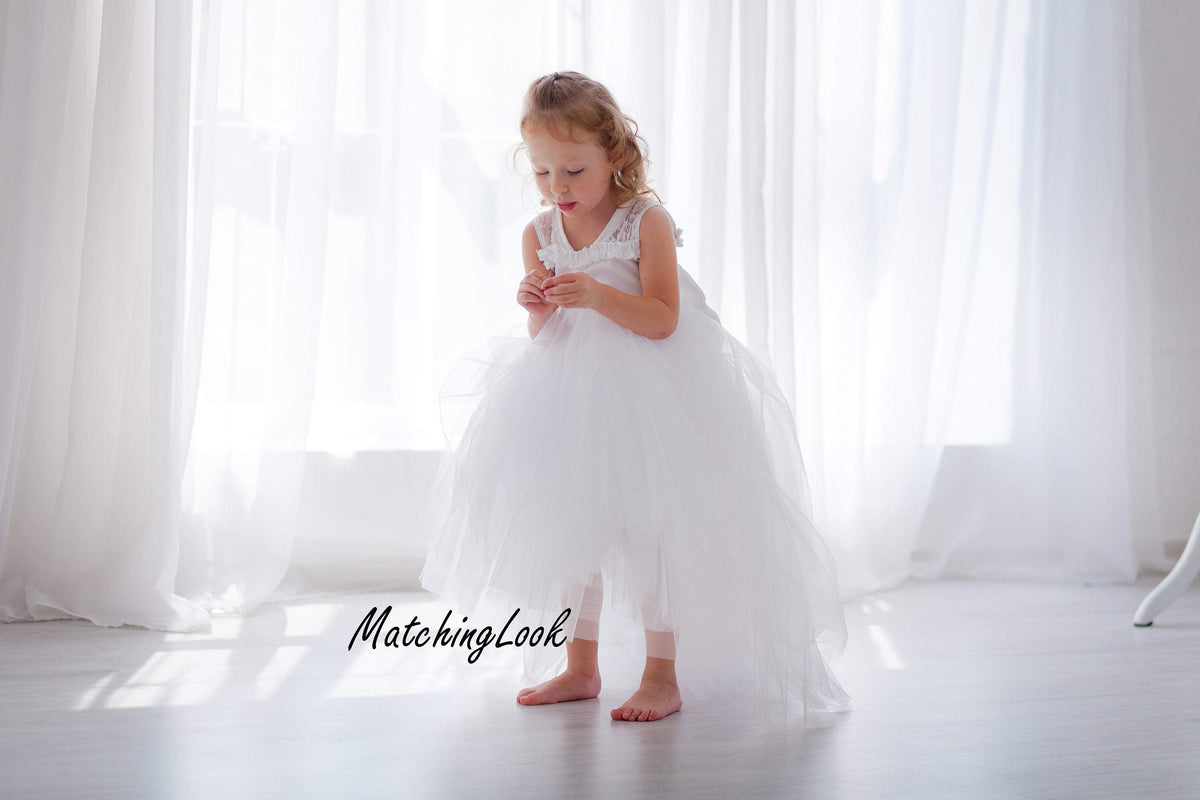 White flower girl dress 18 months fashion