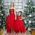 Mother Daughter Christmas Dress, Red Sequin Tulle Dress, Mommy And Me Photoshoot Dress, Occasion Outfit, Red Tutu Holiday Dress,Formal Dress