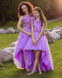 Purple Mother Daughter Matching Dress, High Low Spring Dresses, Mommy and Me Photoshoot Gowns, Girl Elegant Dress, Flower Girl Dress