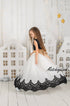 Black And White Flower Girl Dress, First Birthday Dress, Girl Gown Dress, Elegant Dress, Tutu Dress, Photoshoot Dress, Formal Gown Dress