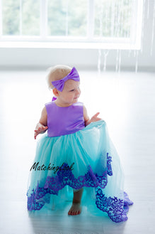 Mermaid Dress Gown Cute Princess Dress Little Girl 1st Birthday Dres