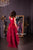 M size Dark red tulle evening dress - Dark red photoshoot dress - hi low Ruffle tulle dress for party