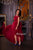 M size Dark red tulle evening dress - Dark red photoshoot dress - hi low Ruffle tulle dress for party