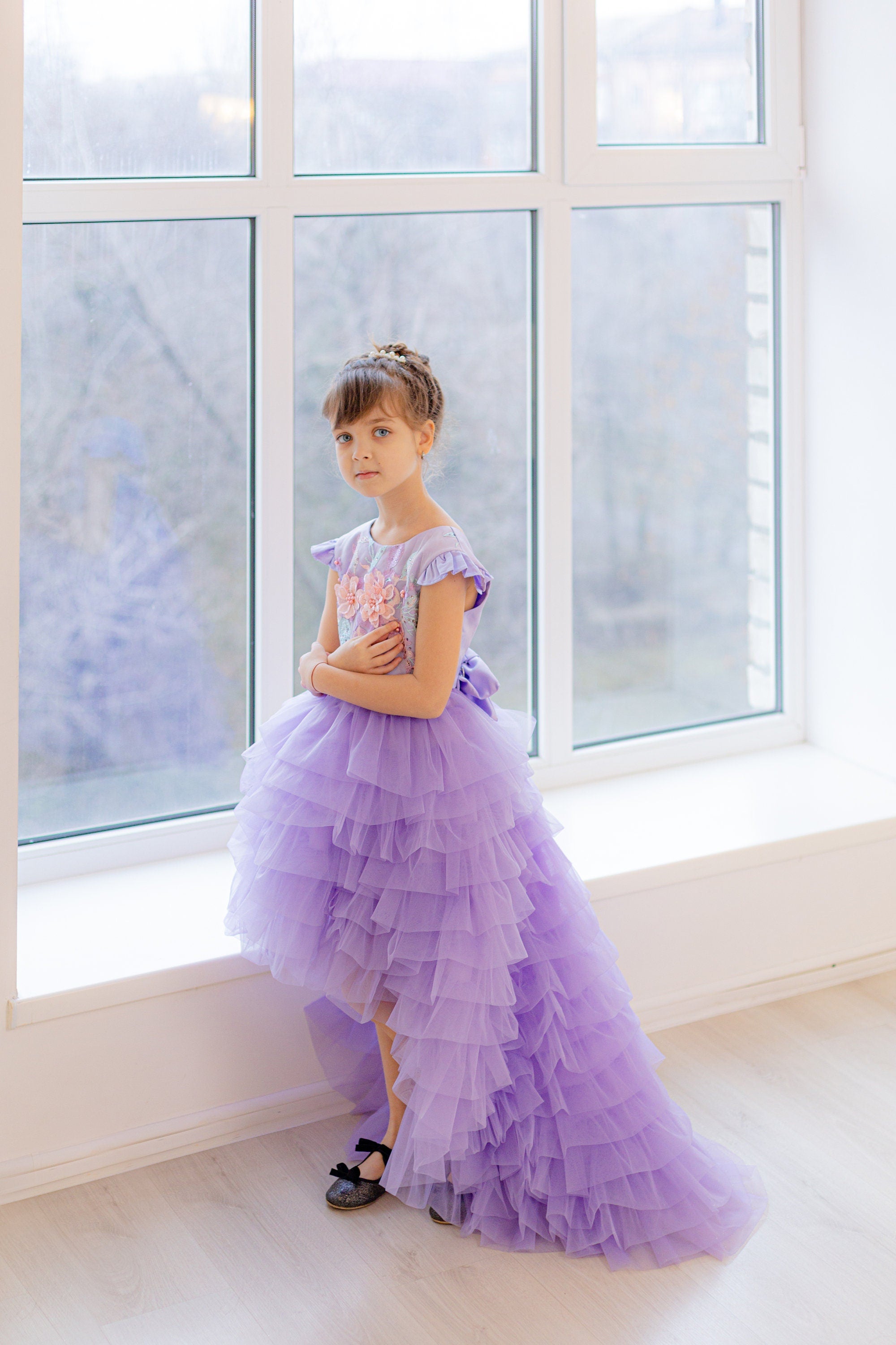 Lavender dress for flower girl best sale