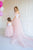 Pink Wedding Dress, Blush Tulle Gowns Photoshoot, Matching Mommy And Me Outfit, Tulle Maternity Dresses, Mother Daughter Matching Gown