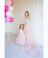 Pink Wedding Dress, Blush Tulle Gowns Photoshoot, Matching Mommy And Me Outfit, Tulle Maternity Dresses, Mother Daughter Matching Gown