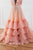 Peach Tulle Ruffle Gown Dress, Maternity Dress For Photoshoot, Fall Style Photo Props, Tulle Tiered Gown, Pregnancy Gown, Baby Shower Dress