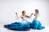 Blue Ombre Wedding Dress, Mommy and Me Gowns, Haute Couture Tiered Matching Tulle Dress