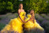 Yellow Mommy and Me Princess Tutu Dress, Fall Style, Tulle Mother Daughter Matching Halloween Costumes, High Low Fairy Photoshoot Gowns