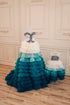 Emerald Green Gown, Couture Matching Dresses for Photoshoot, Ombre Tulle Dress, Mommy And Me Matching Dress, Wedding Dress,Tulle Tiered Gown