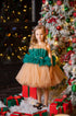 Emerald Green Tutu Dress, Ruffle Tulle Dress, Little Girl Princess Dress, Photography Dress, Toddler Party Dress, Special Occasion Outfit