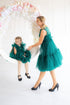 Mommy And Me Photoshoot Dress, Emerald Green Tulle Dress, Mother And Daughter Birthday Party Dress, Matching Photography Dress,Evening Dress