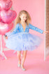 Ready To Ship ~ Baby Blue Puffy Toddler Dress, Girls Tutu Dress Long Sleeve, Tutu Tulle Party Dress, Gift For Kids - 5 years / 6 years size