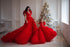 Red Mommy And Me Gown Dress, Princess Tulle Dress, Mother Daughter Romantic Gowns, Photoshoot Dress, Tiered Gown, Rental Service Gowns