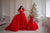 Red Mommy And Me Gown Dress, Princess Tulle Dress, Mother Daughter Romantic Gowns, Photoshoot Dress, Tiered Gown, Rental Service Gowns