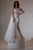 One Shoulder Wedding Dress, Maxi Lace Reception Dress, After Party Bridal Dress, Sheer Elopement Dress, Beaded Dress With Detachable Train