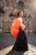 Orange Couture Cape For Photoshoot, Fall Style Volumetric Cape With 3D Flowers, Halloween Accessories, Detachable Black Tie Cape, Cloak