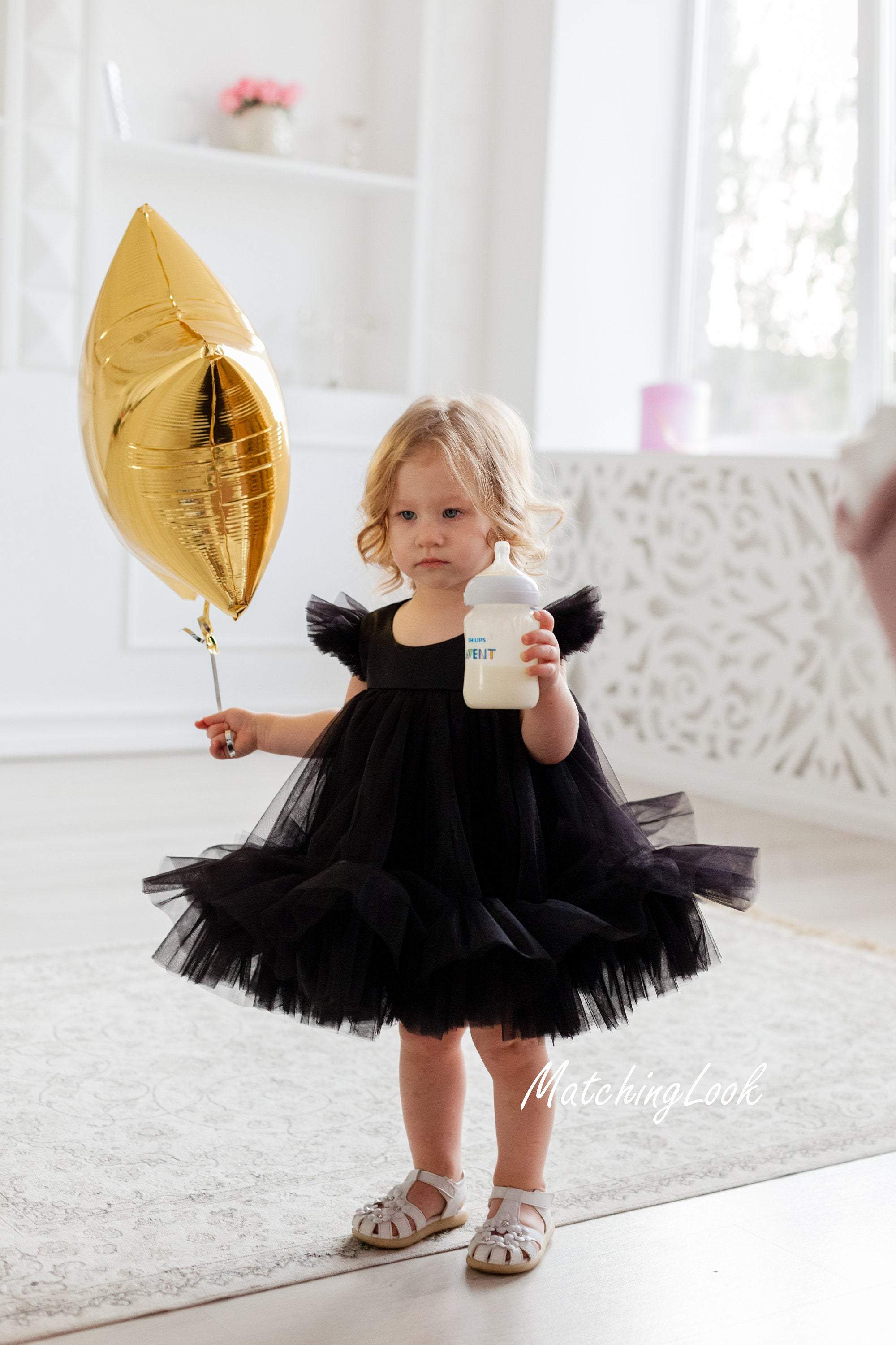 TOWED22 Baby Dresses,Todder Baby Girl Dress Lace Pageant Gown Flower Long  Sleeve Dress for Girls Party Tulle Sundress,Black - Walmart.com