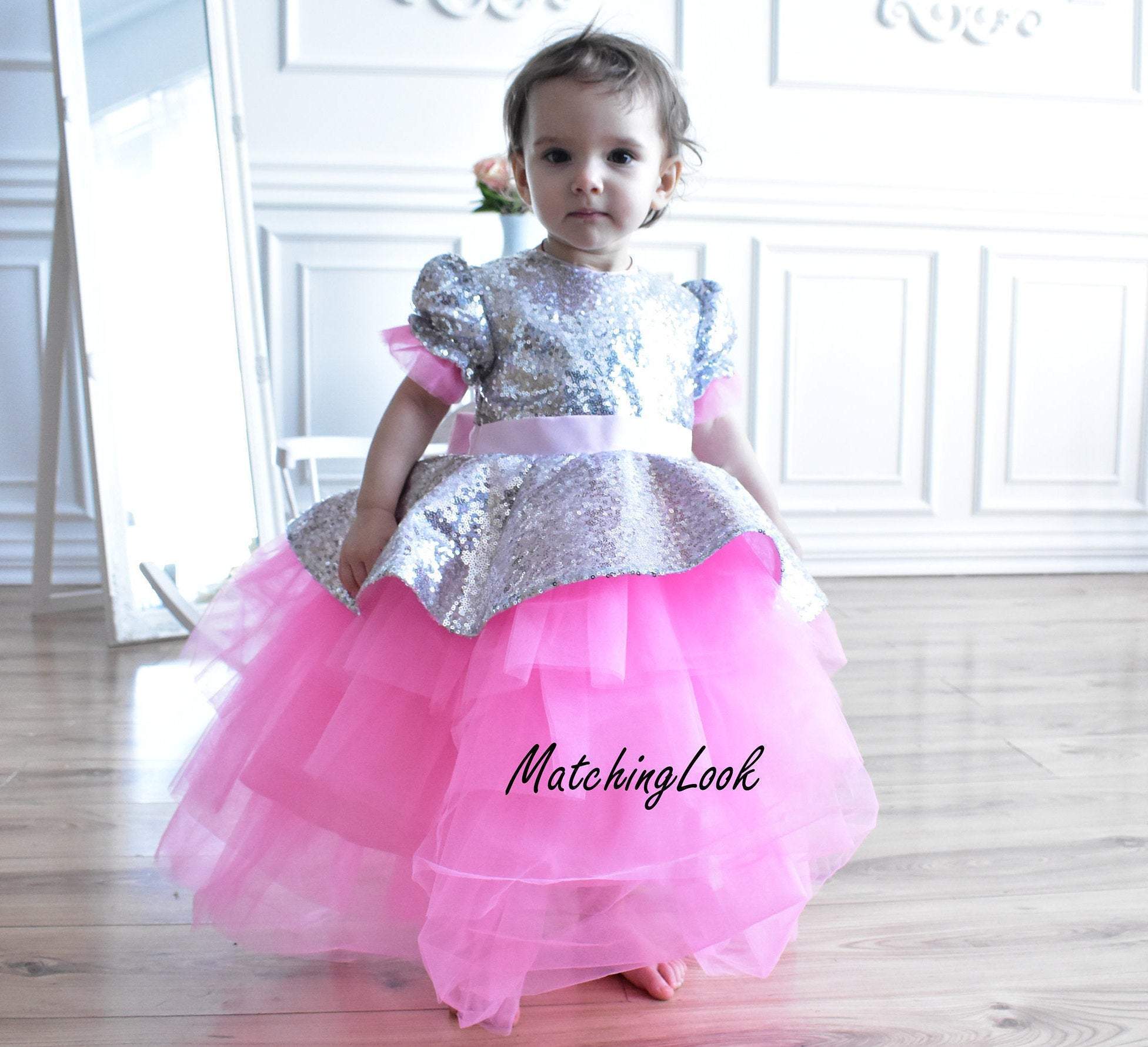 Peach Ombre Toddler Dress, Flower Girl Dress, Toddler Birthday Princess  Dress, Puffy Dress With Train, Prom Ball Pageant Gown - Etsy