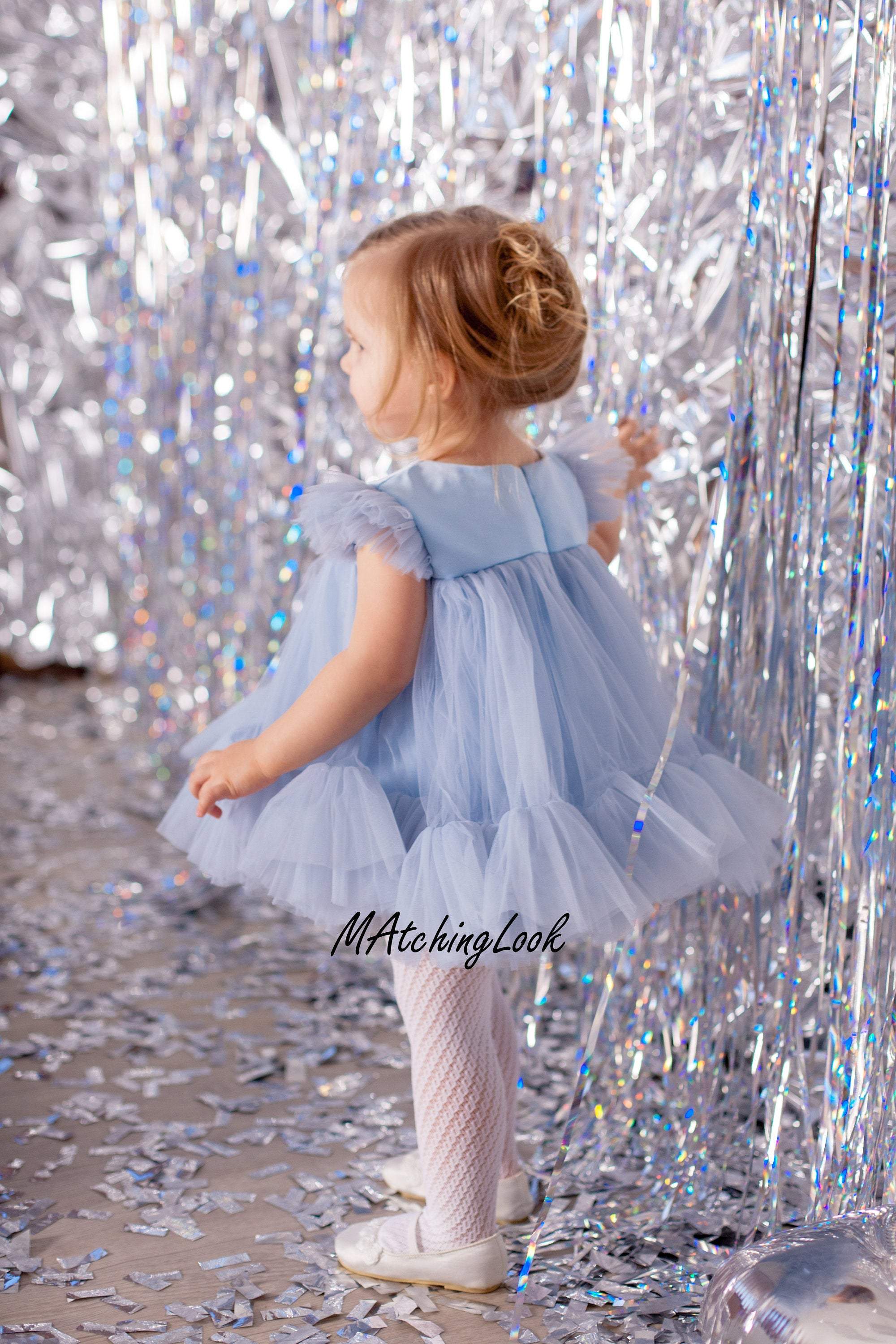 Only Original Dresses. Sky Blue Flower Girl Dress With Shining Guipure on  the Bodice. the Lace is Decorated With Sequins and Beads - Etsy | Flower  girl dresses blue, Flower girl dresses,