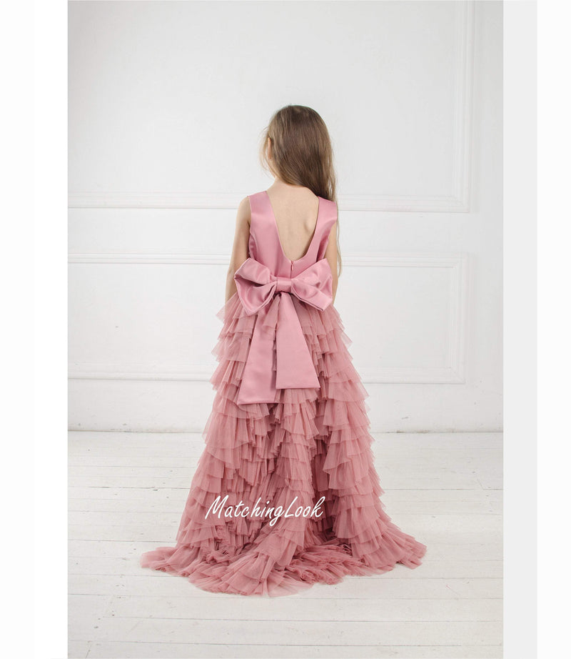 Halabaloo Pink Tulle Dress with Roses