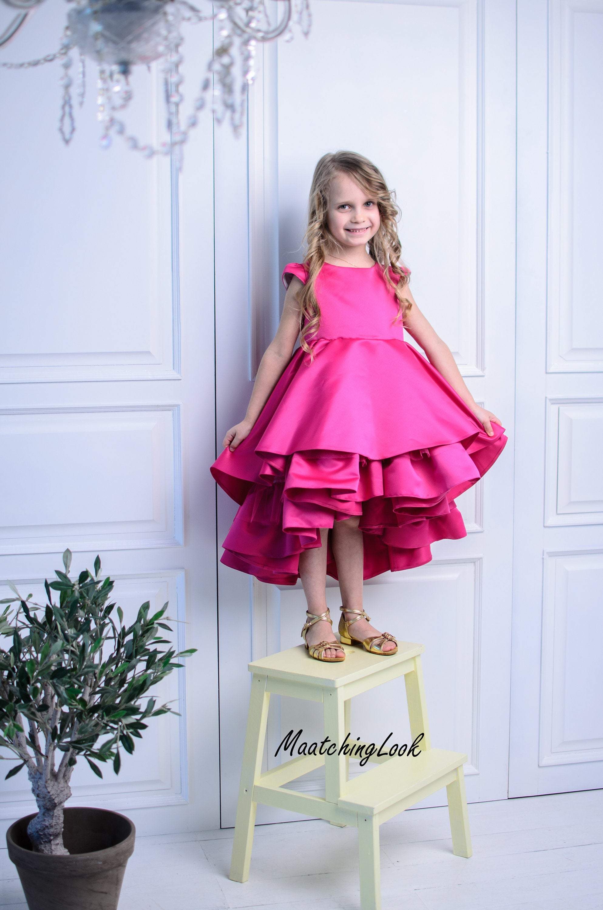 hot pink party dress for girls