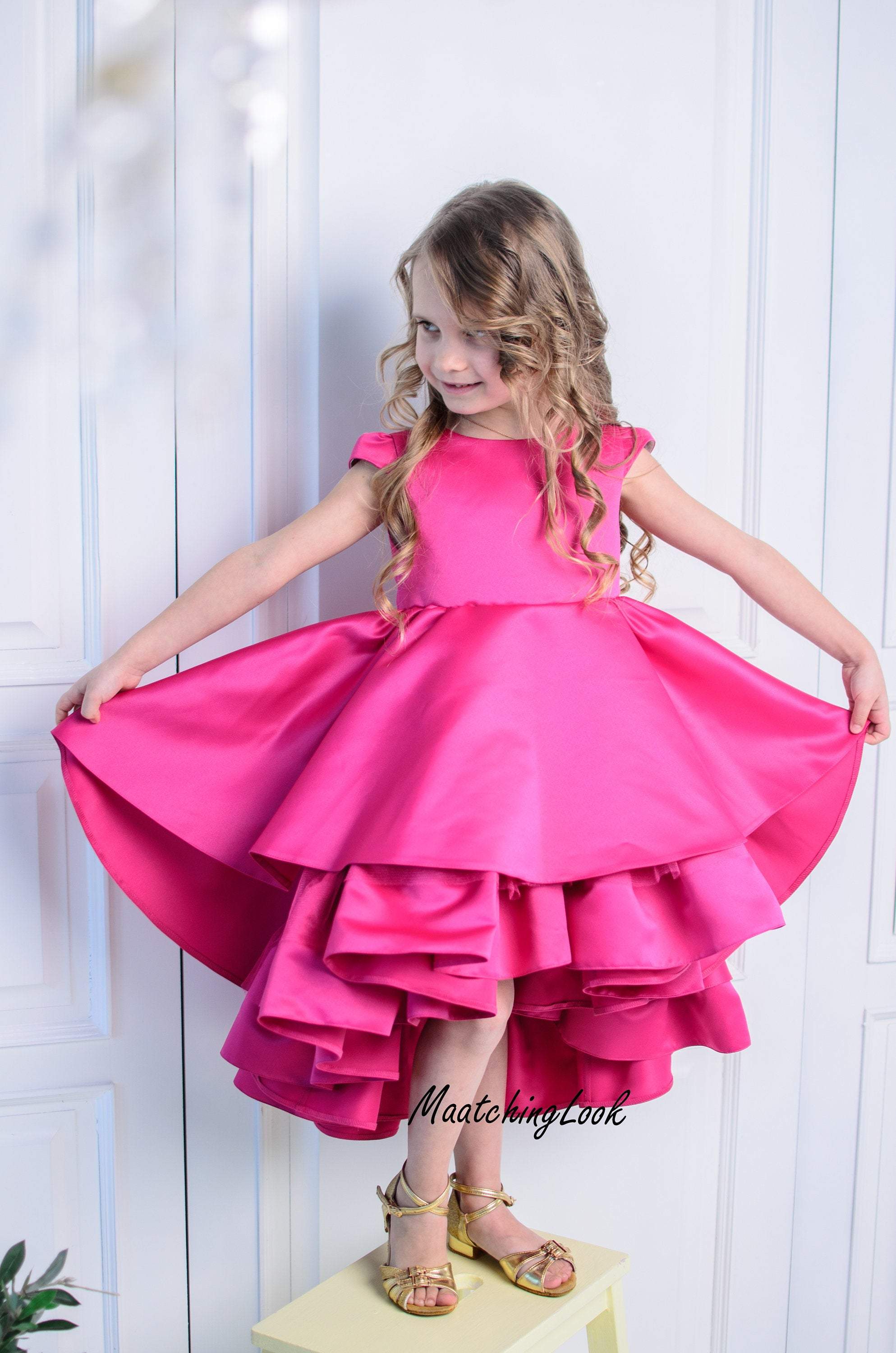hot pink party dress for girls
