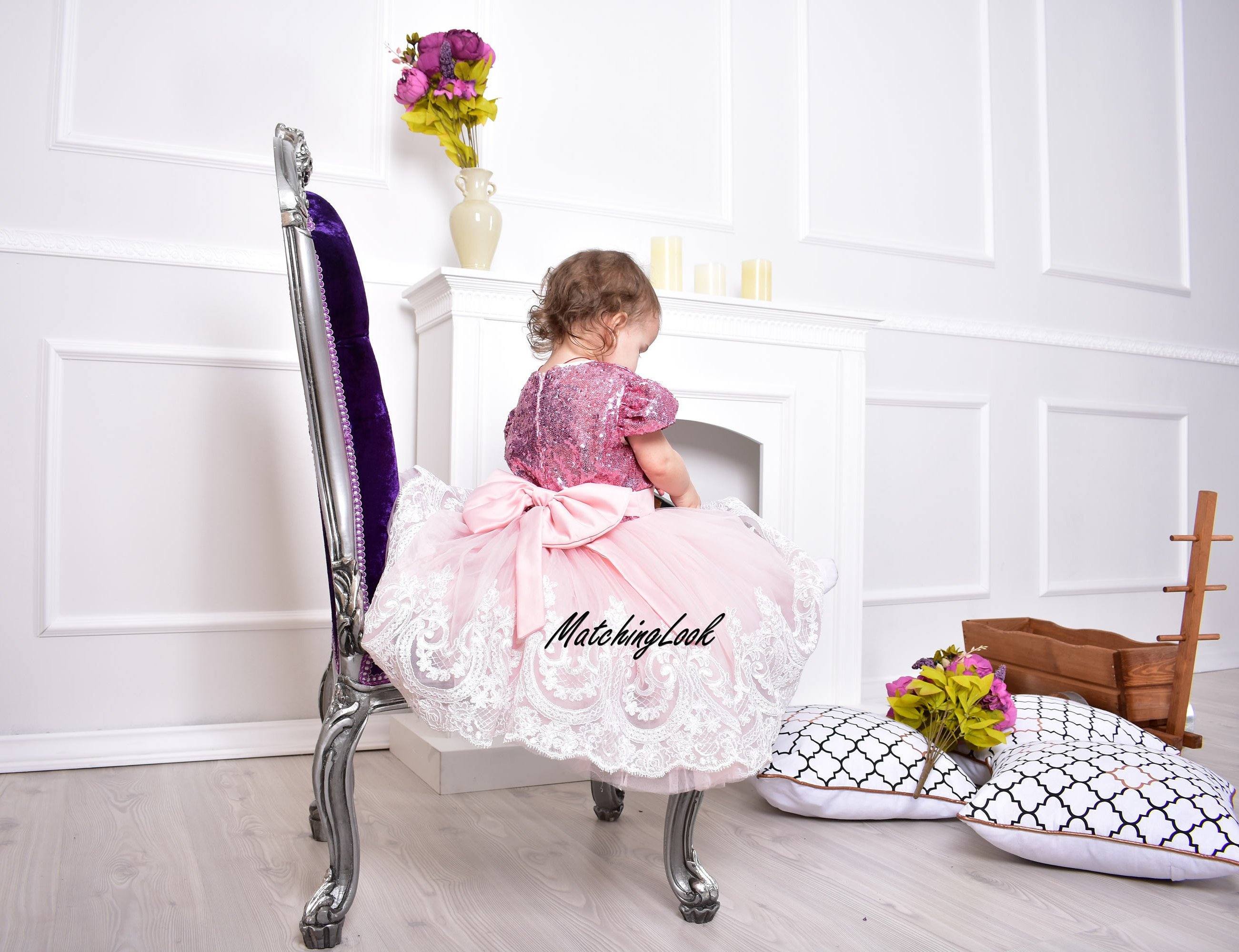 Baby Girl Dress Bow Princess Lace Party Dress Summer Dress – Honeychildren
