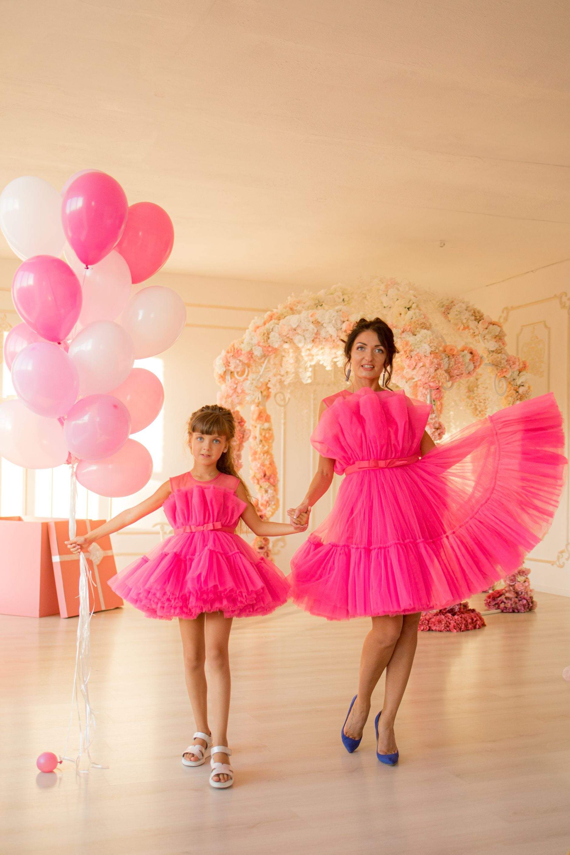 Hot Pink Barbie Dress, Girl Dress, Birthday Dress, Princess