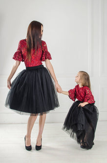 Mother Daughter Matching Dress Girl Tutu Dress Mommy and Me Outfit