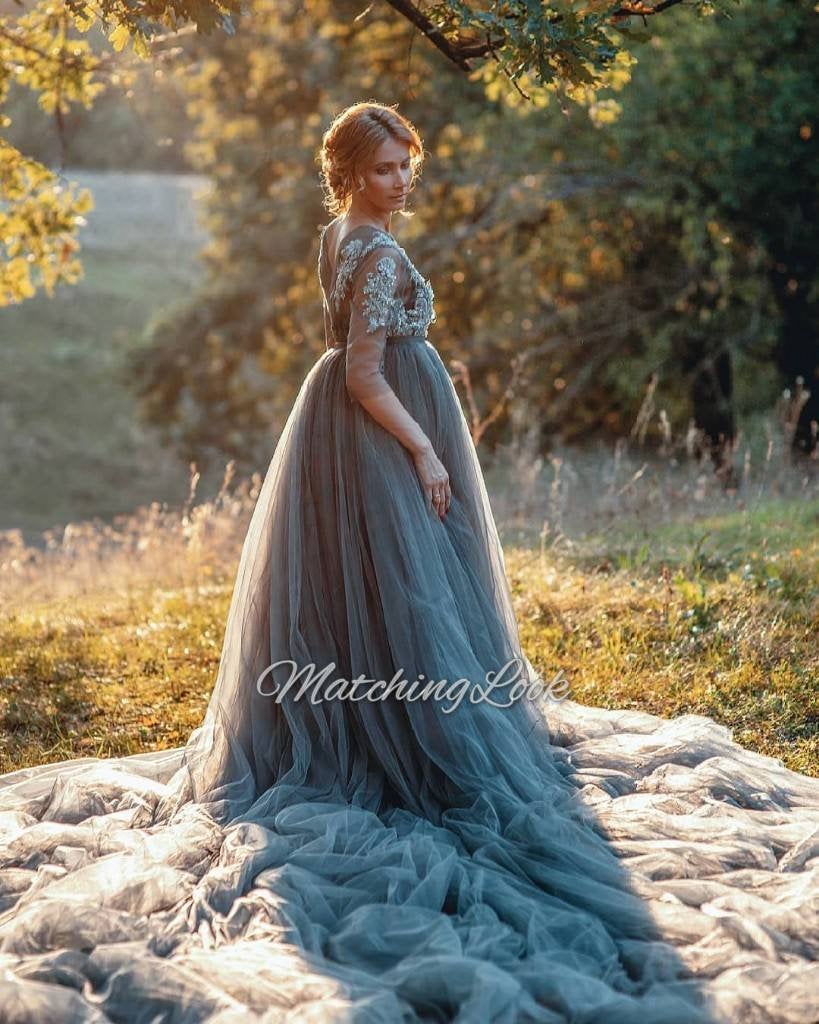 Off the Shoulder Two Piece Tulle Gown - Sexy Mama Maternity