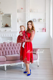 Baby and store girl matching dresses