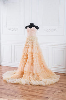 Beige Satin Ruffle Bodice Dress / Beige Short Skirt Corset Dress / Ball Gown  / Party Dress / Beige Strapless Corset Dress 