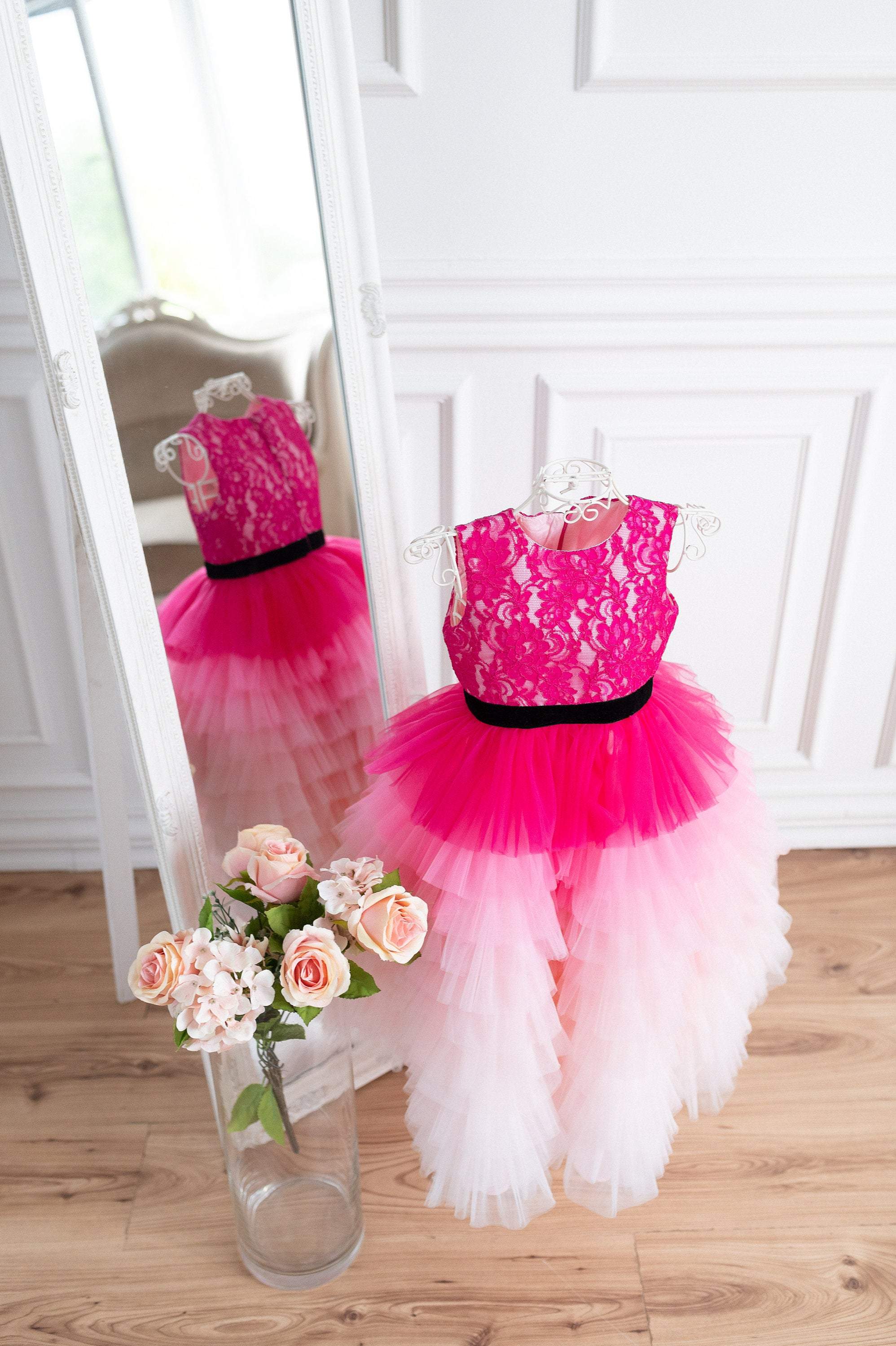 Voluminous Tulle Dress - Red/ombre - Kids