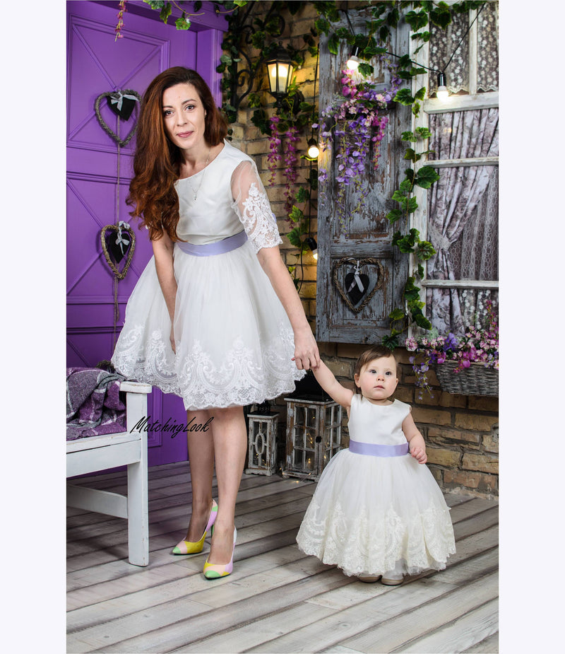 Mother Daughter Matching Dress, Matching Lace Dress, Matching Guest Dr
