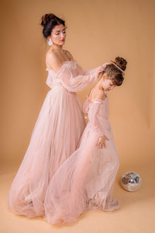 Mother Daughter Dress, Polka Dot Blush Dress, Matching Mommy And Me Dr