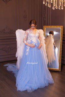 Maternity Photoshoot Dress for Pregnancy Photography Sessions Made of Tulle  One Size Fits Most / Maching Sitter Girl Baby Dress 