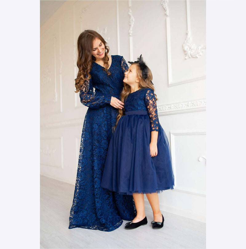 Buy Family Matching Elegant Outfits, Father and Son Matching Navy Dress  Shirts, Mother Daughter Matching Dark Blue Dresses, Navy Summer Dress  Online in India - Etsy