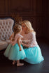 Pink and teal mommy and me dress - Matching tutu tulle and lace outfits - Girl Christmas dress