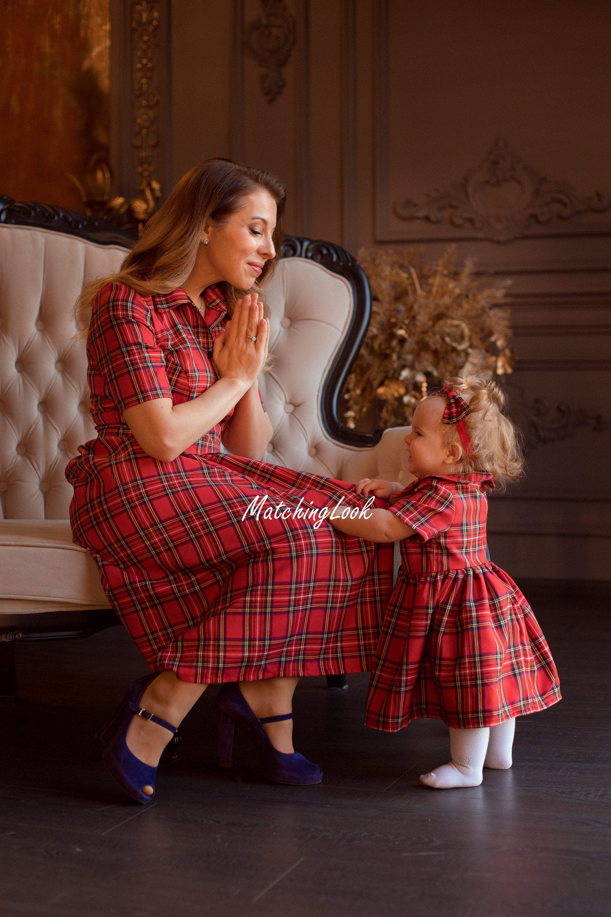 Mother daughter plaid dresses hotsell