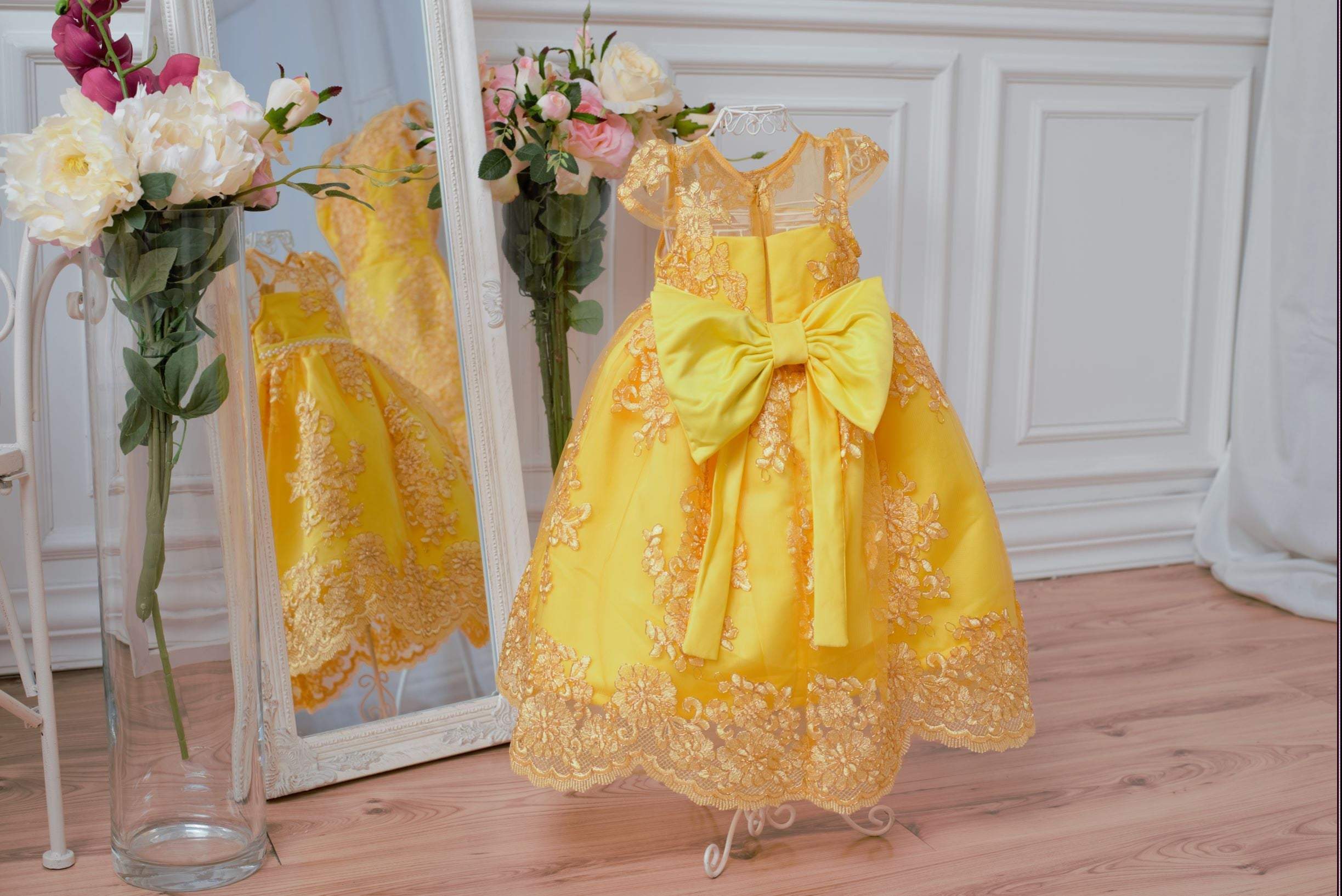 Beauty and the beast flower girl dresses on sale