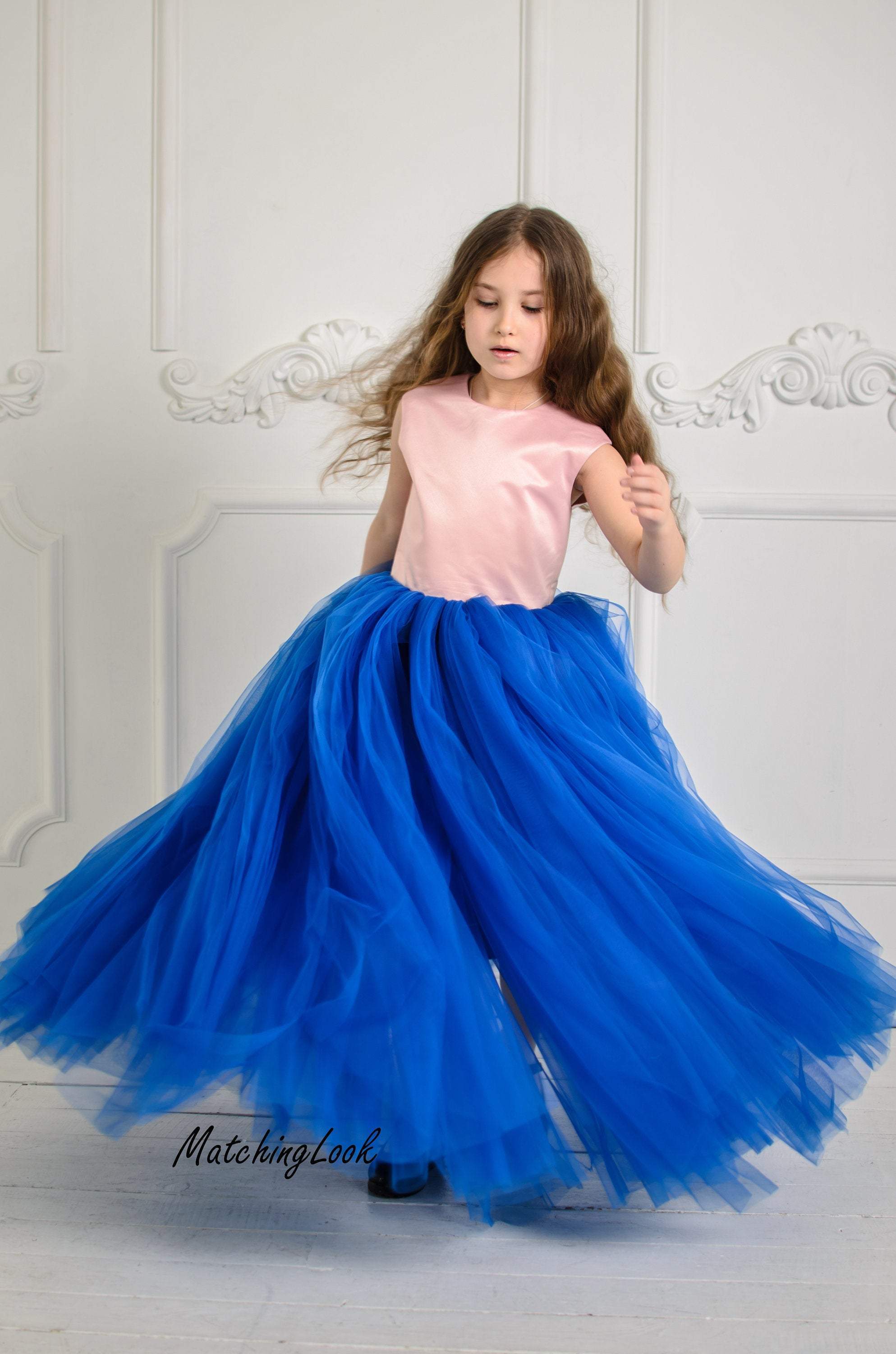 Princess tutu dress Pink Electric birthday dress Tutu dress with open