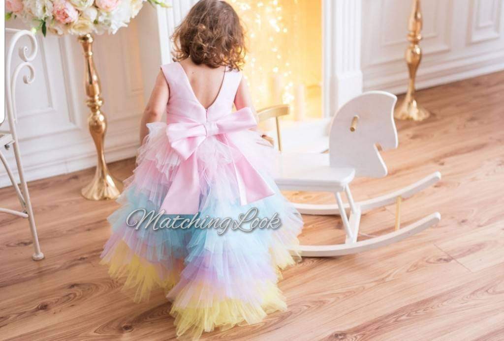 Princess Dress Kids Baby Girl Party Wedding Bridesmaid Long Maxi Rainbow  Dresses | Lazada PH