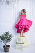 Raspberry Girls Dress Crimsom Flower Girl Dress Bridesmaid Dress Magenta Prom Dress Formal Dress Birthday Dress Flounce Dress Pageant Dress