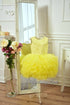 Yellow puffy princess knee length Tutu dress of lace and tulle